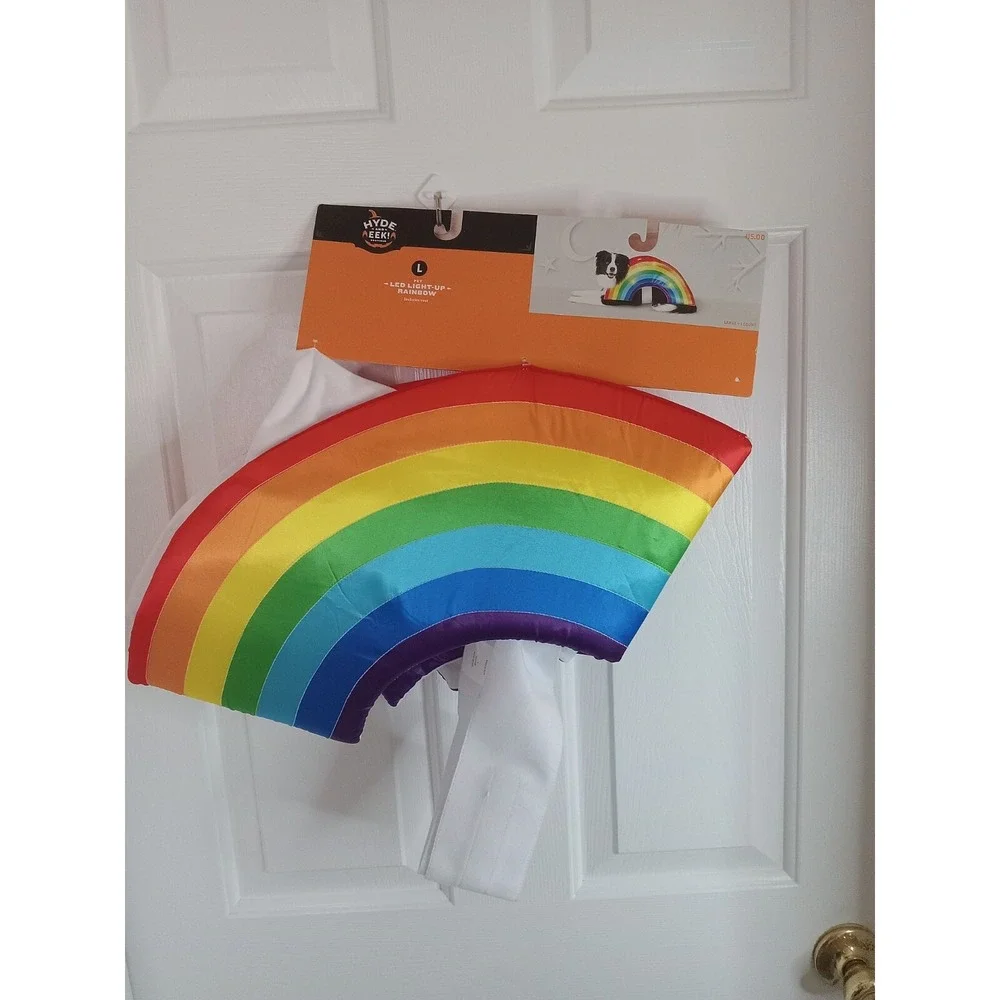 Hyde &‎ Eek LED Light Up Rainbow Pet Dog Halloween Costume Size L up to 80 lbs